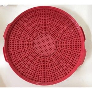 Strainer The Ultra Drainer 11" Red Serving Tray Inventist Universal Food Pasta